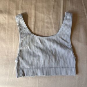 Aritzia Sunday Best Seamless Ribbed Bra Light Blue